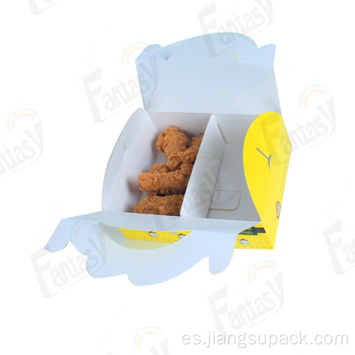 Caja de envasado de pollo frito de reciclaje personalizado con asa